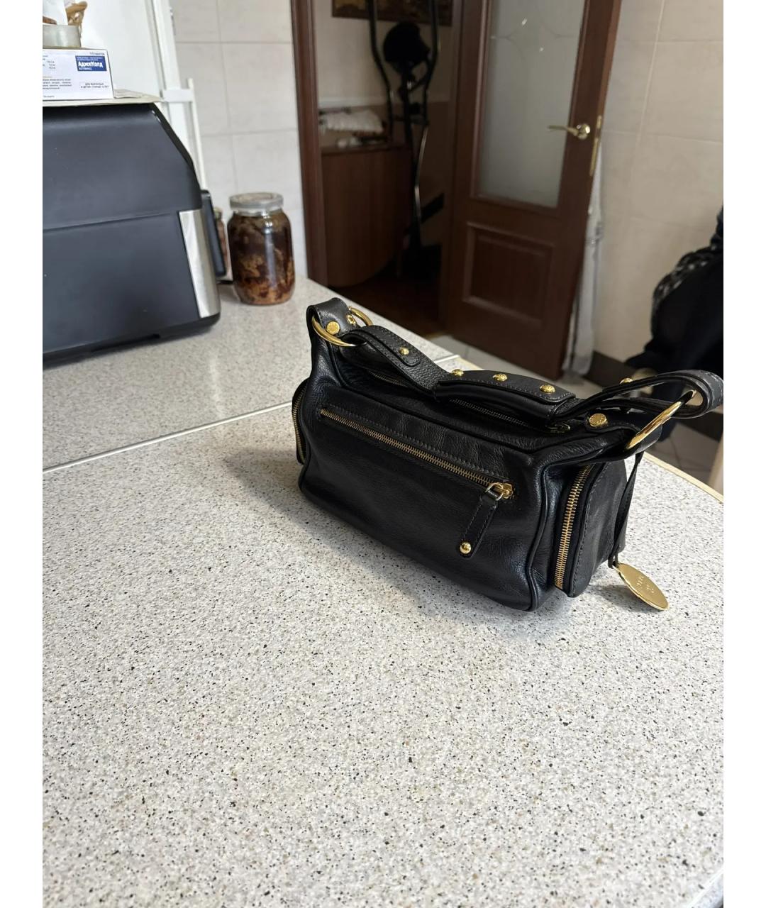 TOD'S Черная кожаная сумка с короткими ручками, фото 3