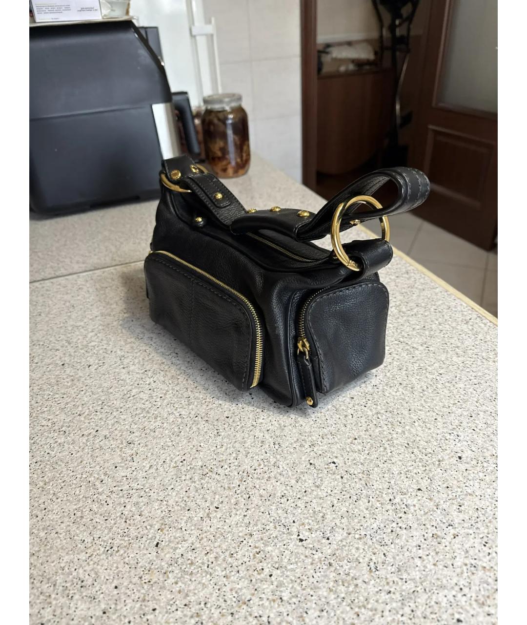 TOD'S Черная кожаная сумка с короткими ручками, фото 2