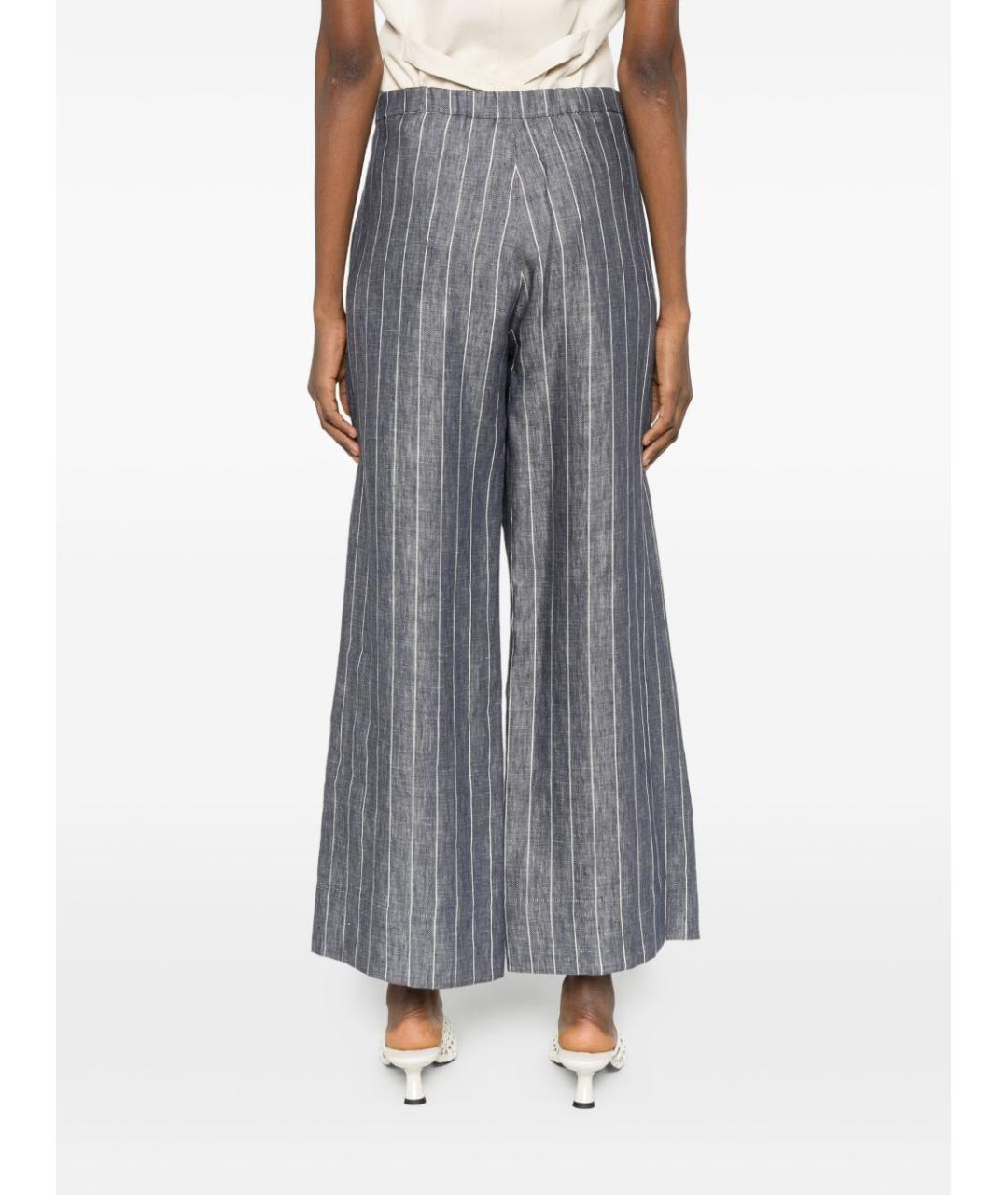 MAX MARA Серые льняные прямые брюки, фото 5