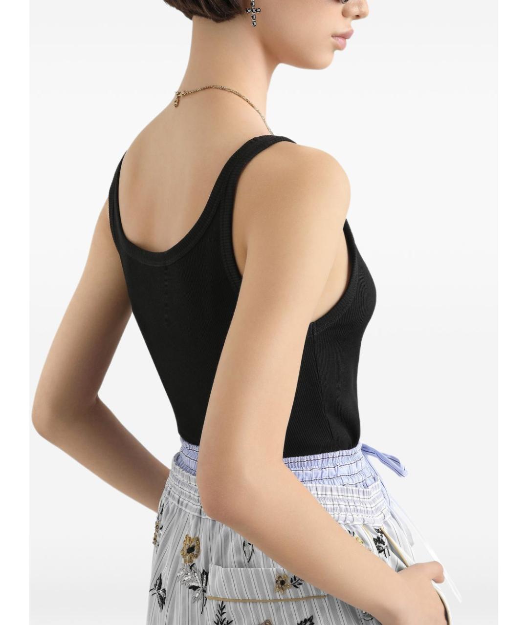 DOLCE&GABBANA Черная хлопковая майка, фото 5