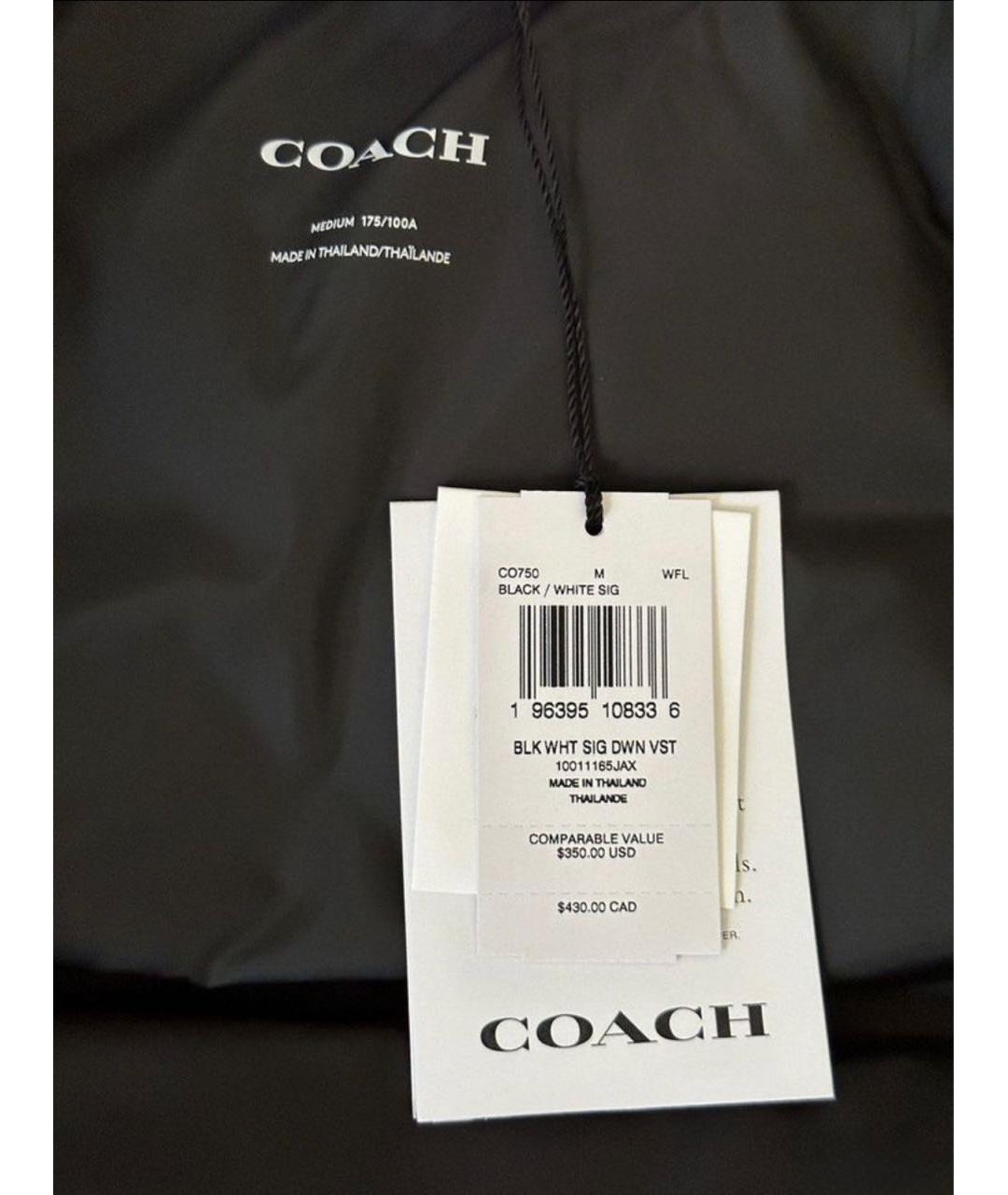 COACH Черный жилет, фото 8