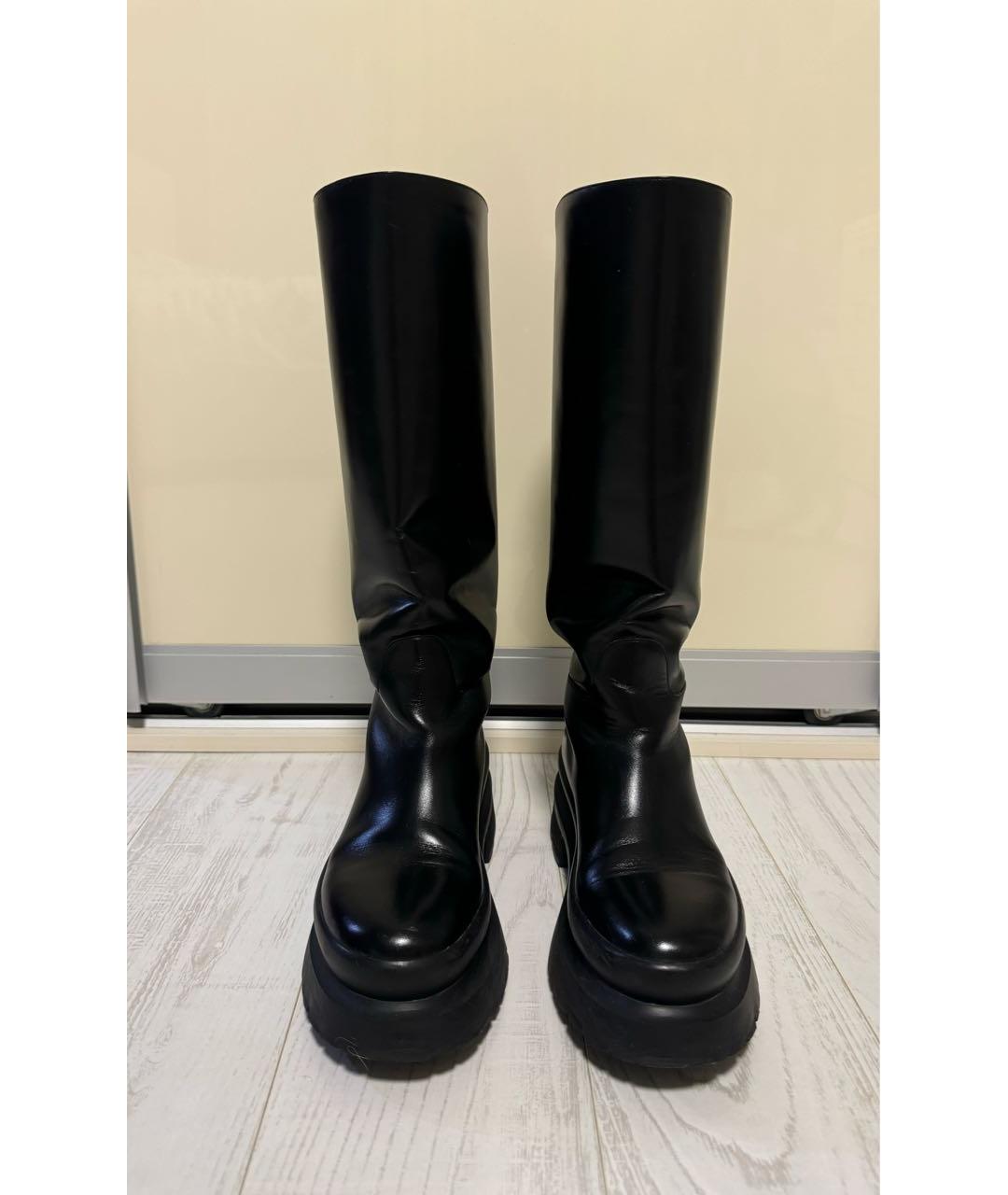 VALENTINO Черные кожаные сапоги, фото 2