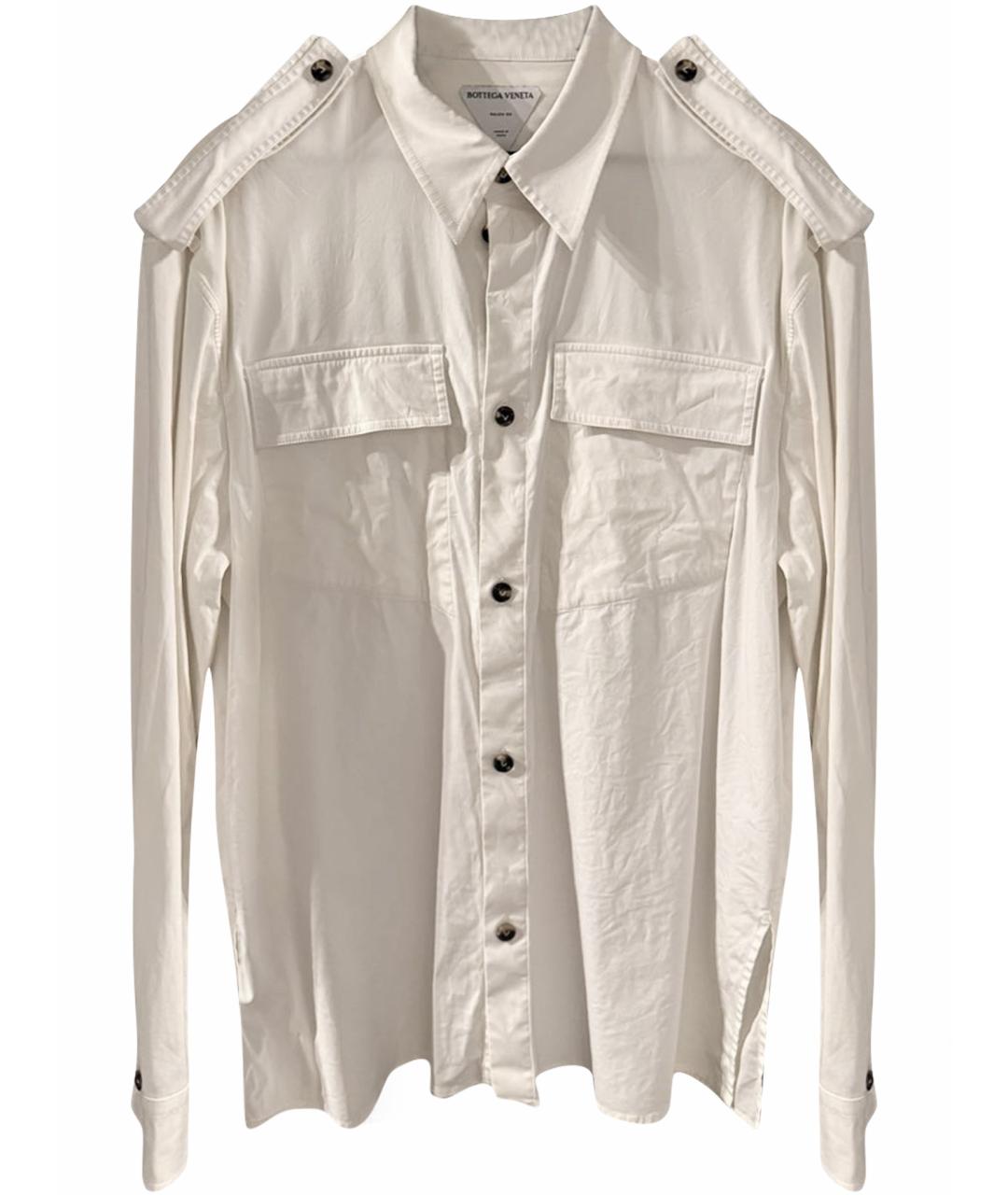 BOTTEGA VENETA Белая хлопковая классическая рубашка, фото 1
