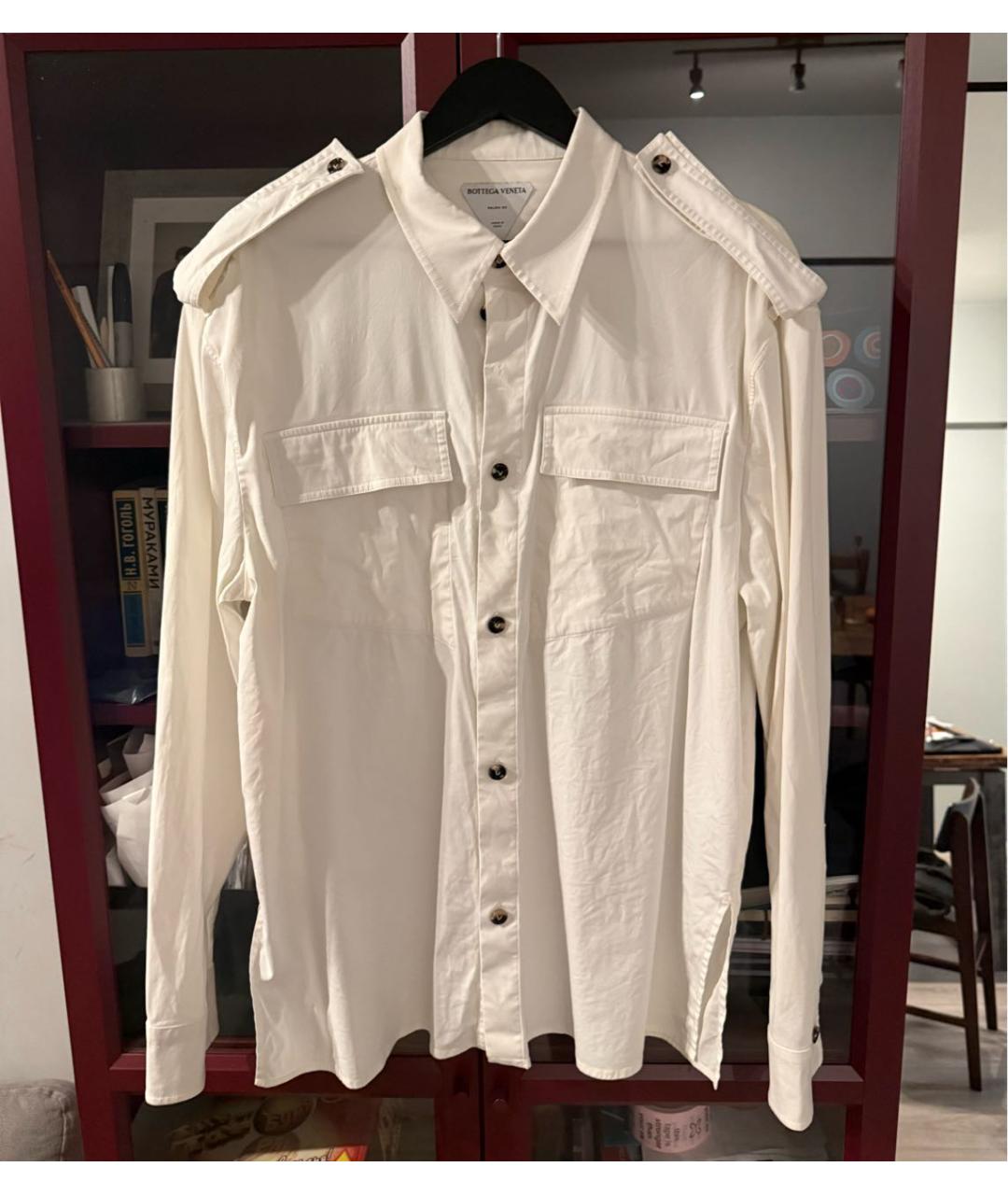 BOTTEGA VENETA Белая хлопковая классическая рубашка, фото 6