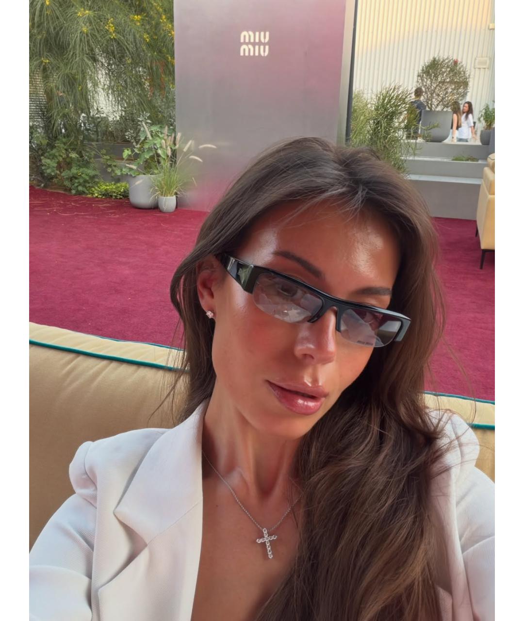 MIU MIU Фиолетовые пластиковые солнцезащитные очки, фото 5