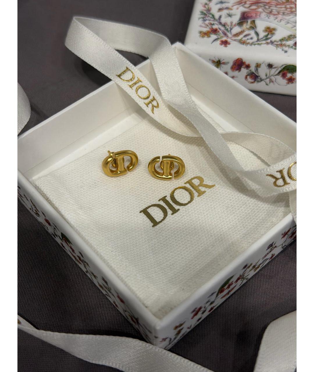 CHRISTIAN DIOR Золотые металлические серьги, фото 5