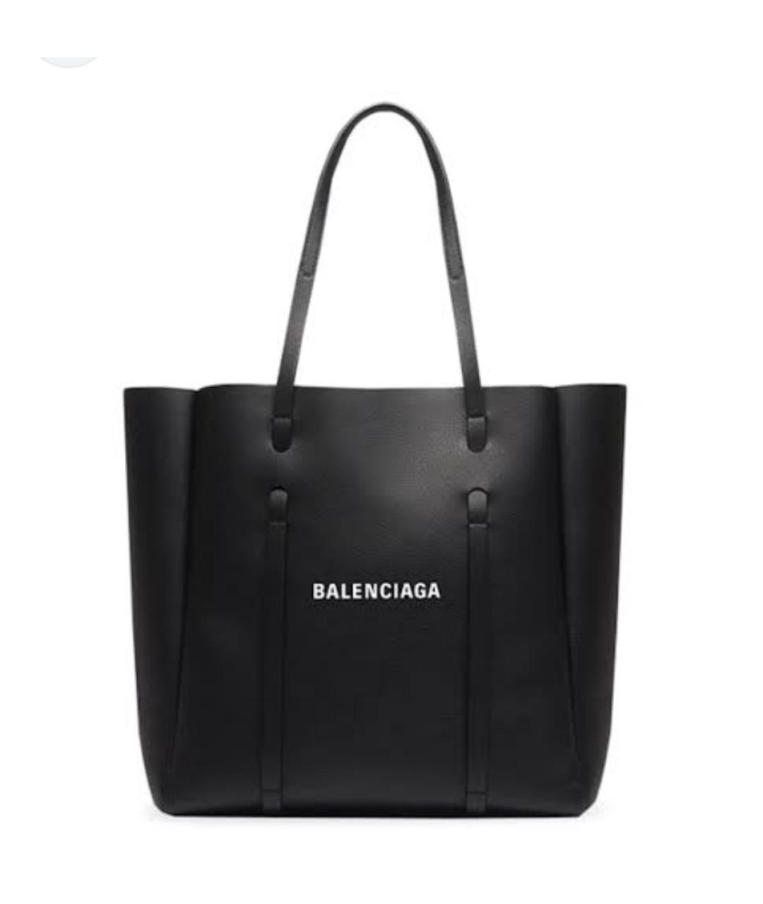 BALENCIAGA Черная кожаная сумка тоут, фото 4