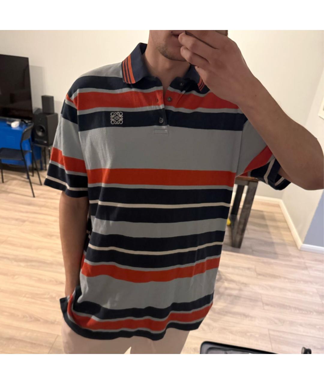 LOEWE Мульти хлопковое поло с коротким рукавом, фото 3