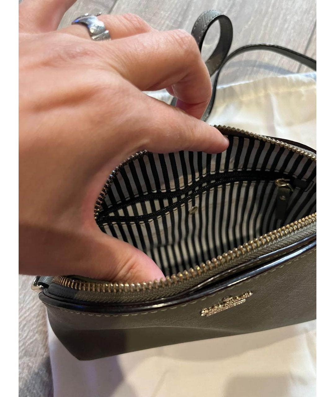 KATE SPADE Серая кожаная сумка через плечо, фото 4