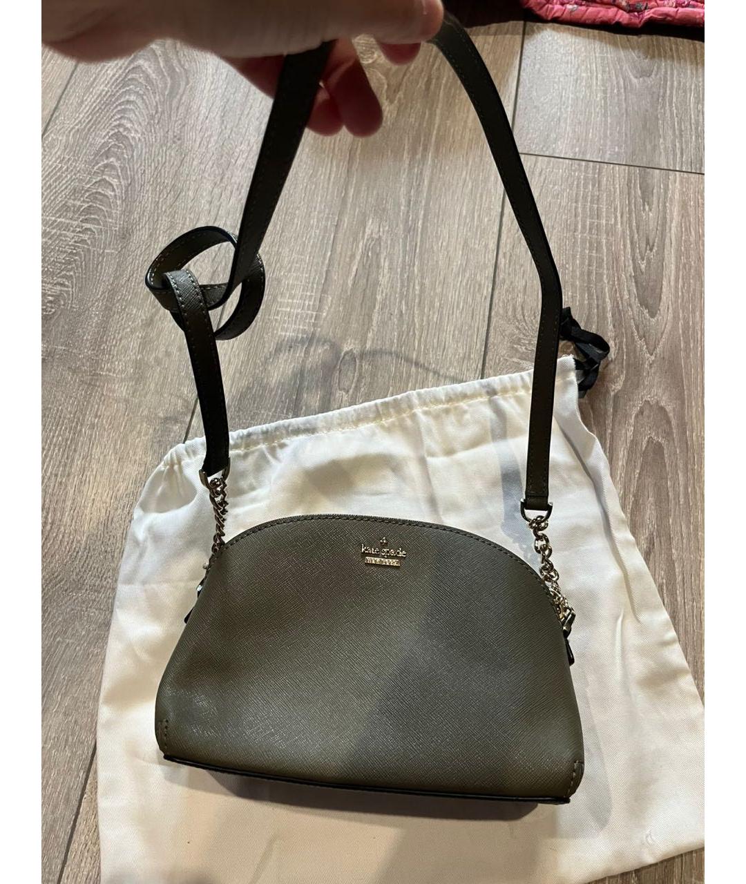 KATE SPADE Серая кожаная сумка через плечо, фото 6