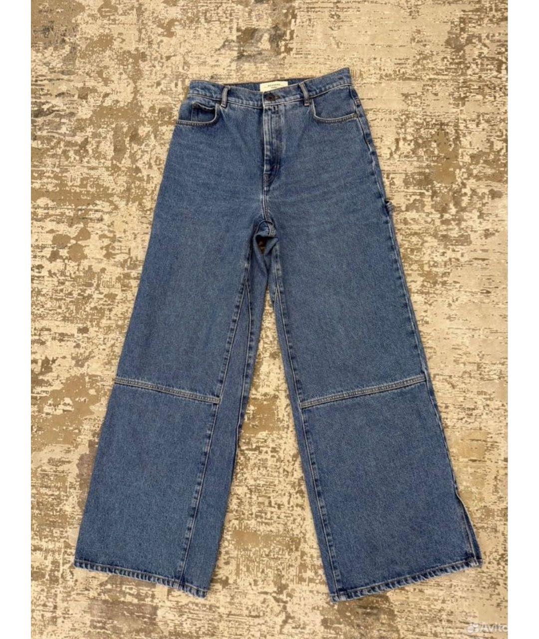 WEEKEND MAX MARA Синие хлопковые прямые джинсы, фото 6