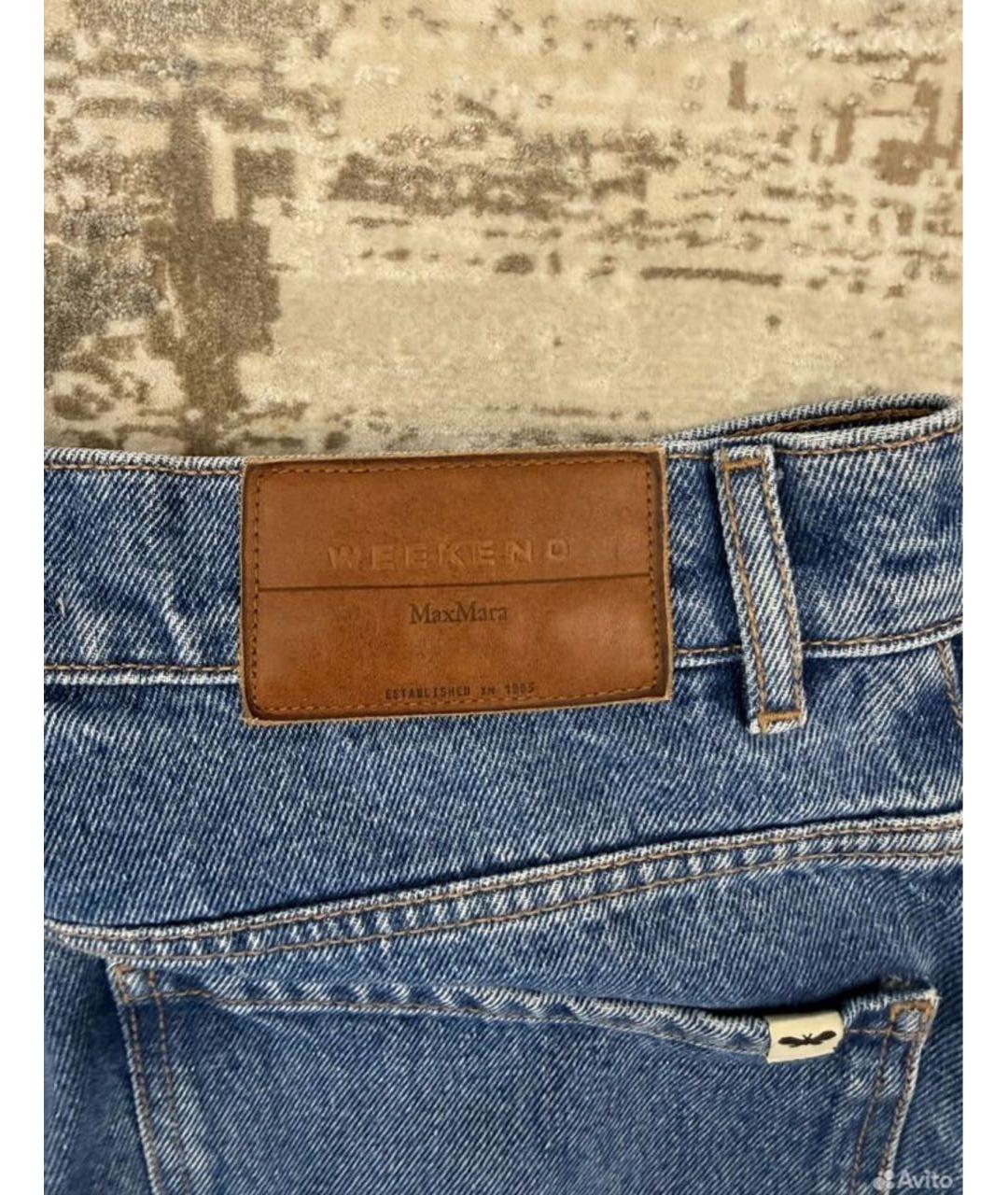 WEEKEND MAX MARA Синие хлопковые прямые джинсы, фото 4