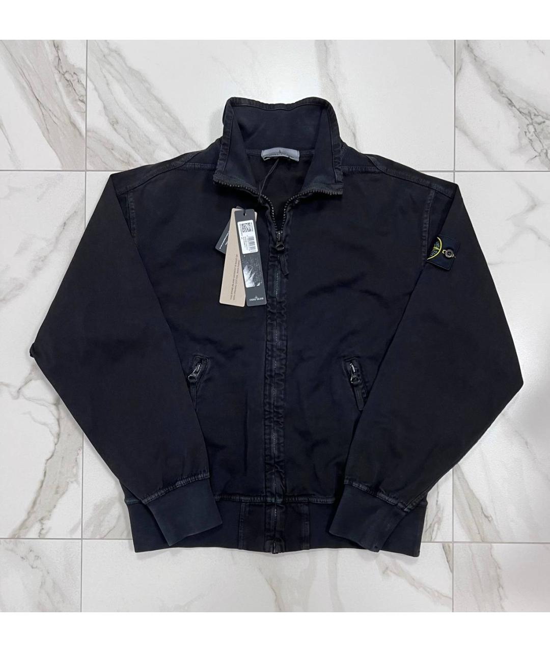 STONE ISLAND Черная хлопковая куртка, фото 8