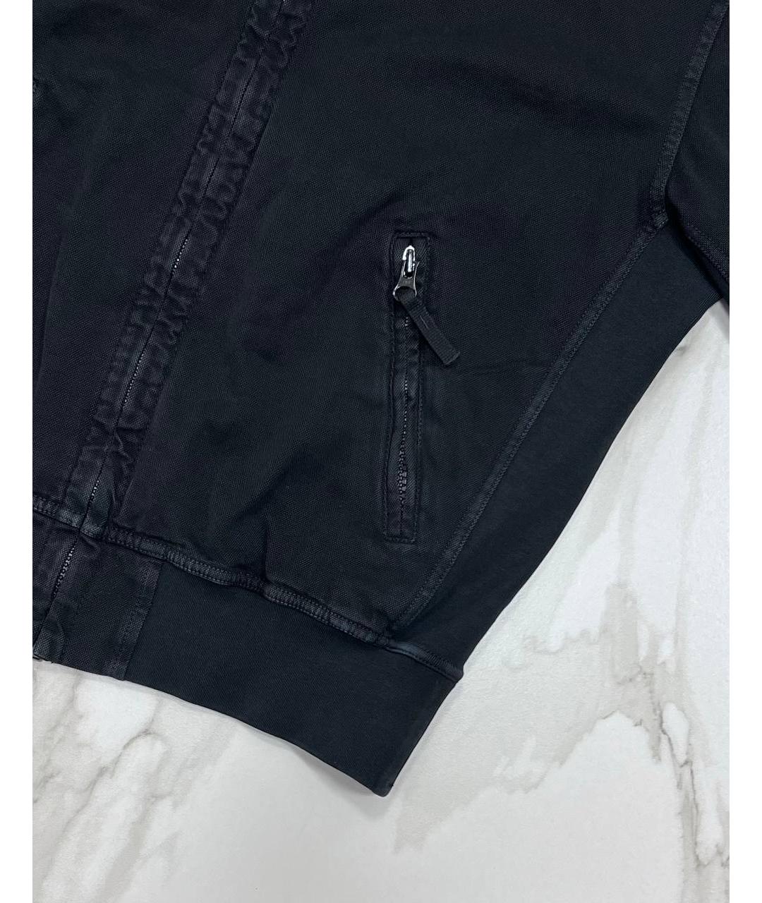 STONE ISLAND Черная хлопковая куртка, фото 3