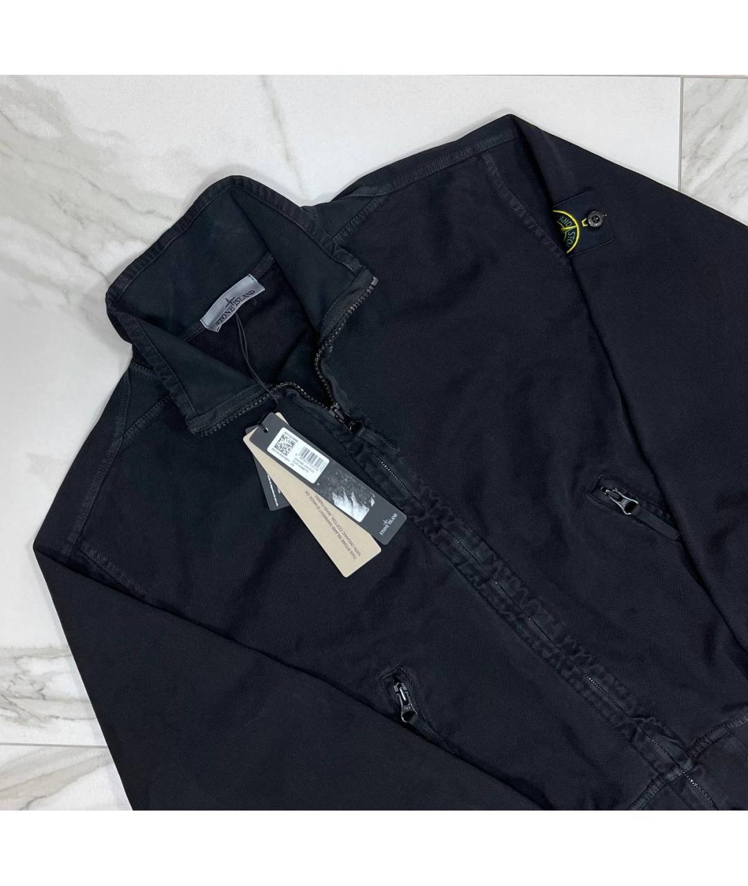 STONE ISLAND Черная хлопковая куртка, фото 2