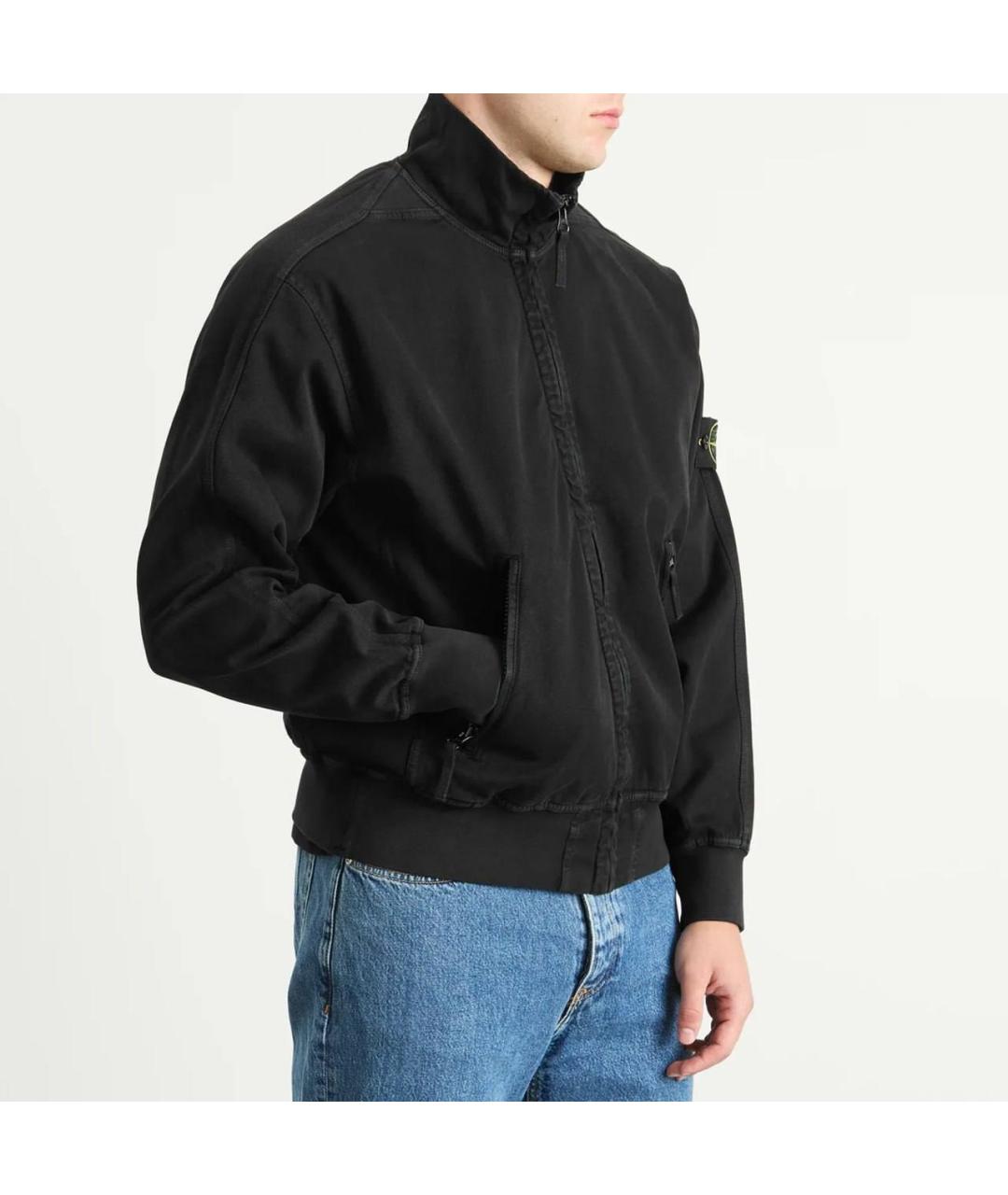 STONE ISLAND Черная хлопковая куртка, фото 6