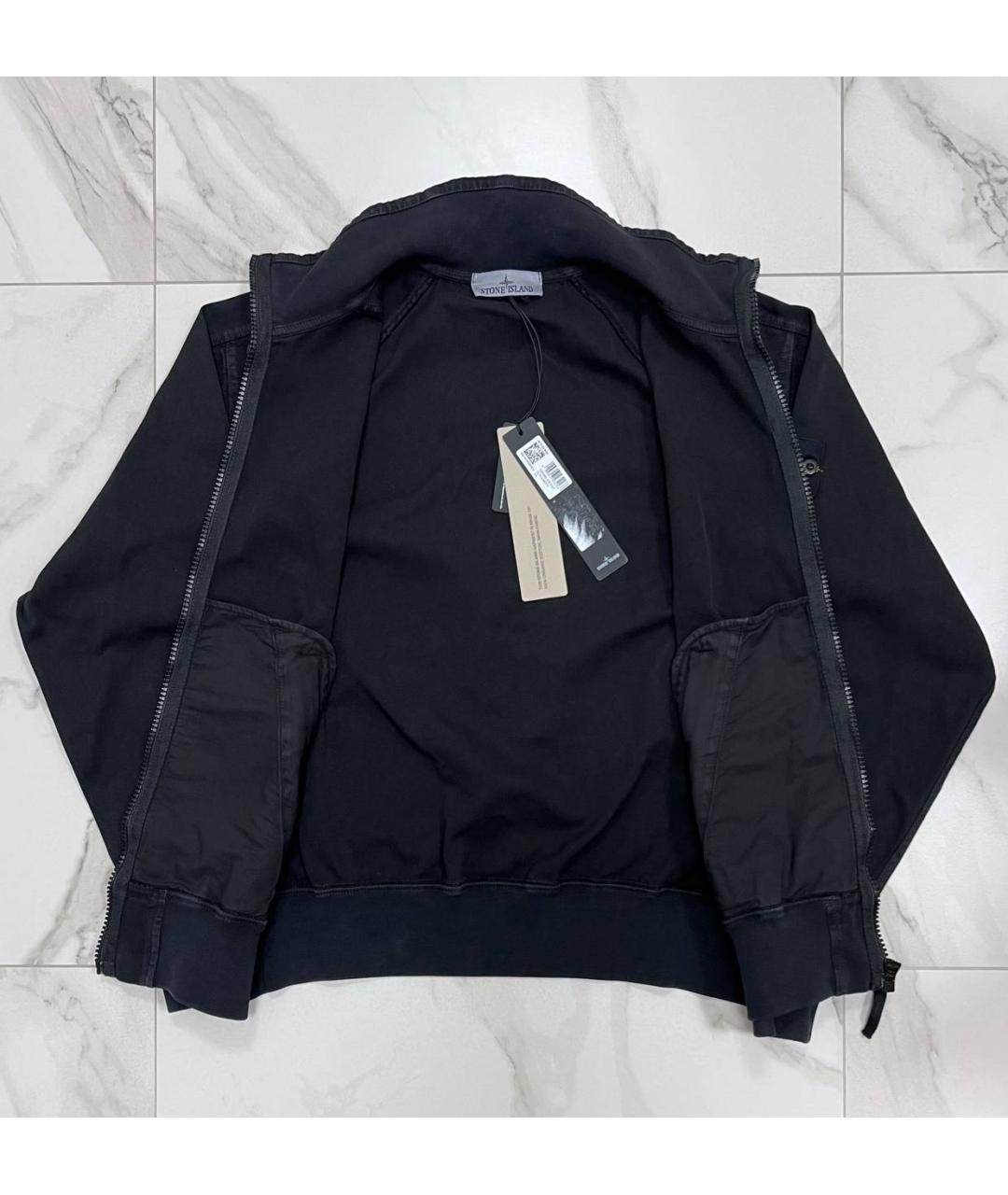 STONE ISLAND Черная хлопковая куртка, фото 4