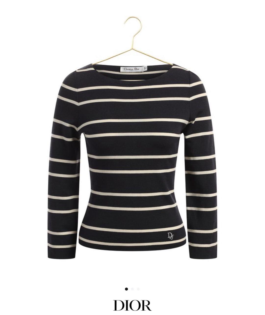 CHRISTIAN DIOR Темно-синий шерстяной джемпер / свитер, фото 7