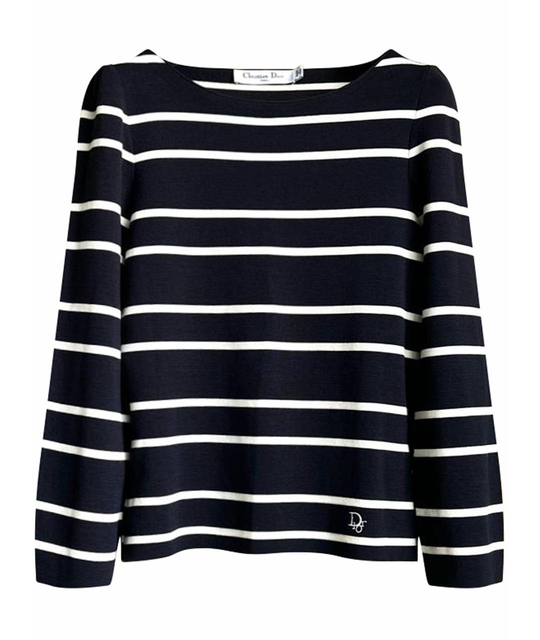 CHRISTIAN DIOR Темно-синий шерстяной джемпер / свитер, фото 1