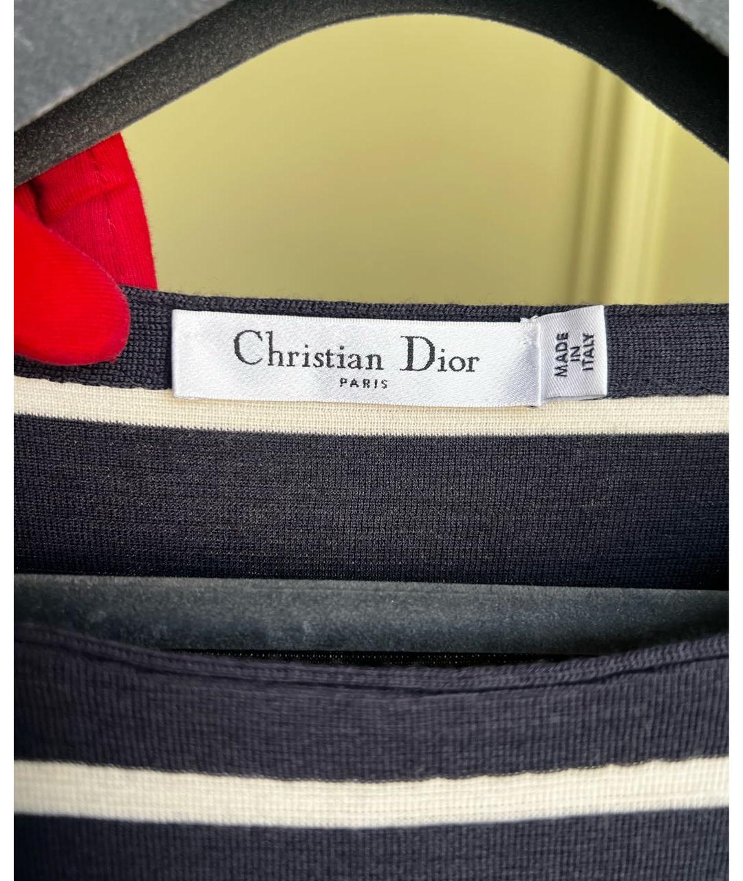 CHRISTIAN DIOR Темно-синий шерстяной джемпер / свитер, фото 5