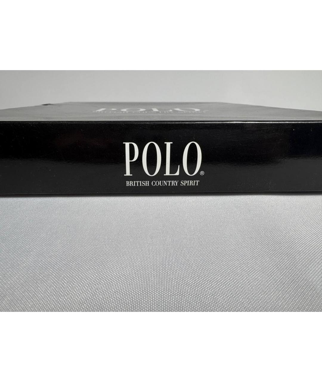 POLO RALPH LAUREN Темно-синее хлопко-эластановое поло с коротким рукавом, фото 8