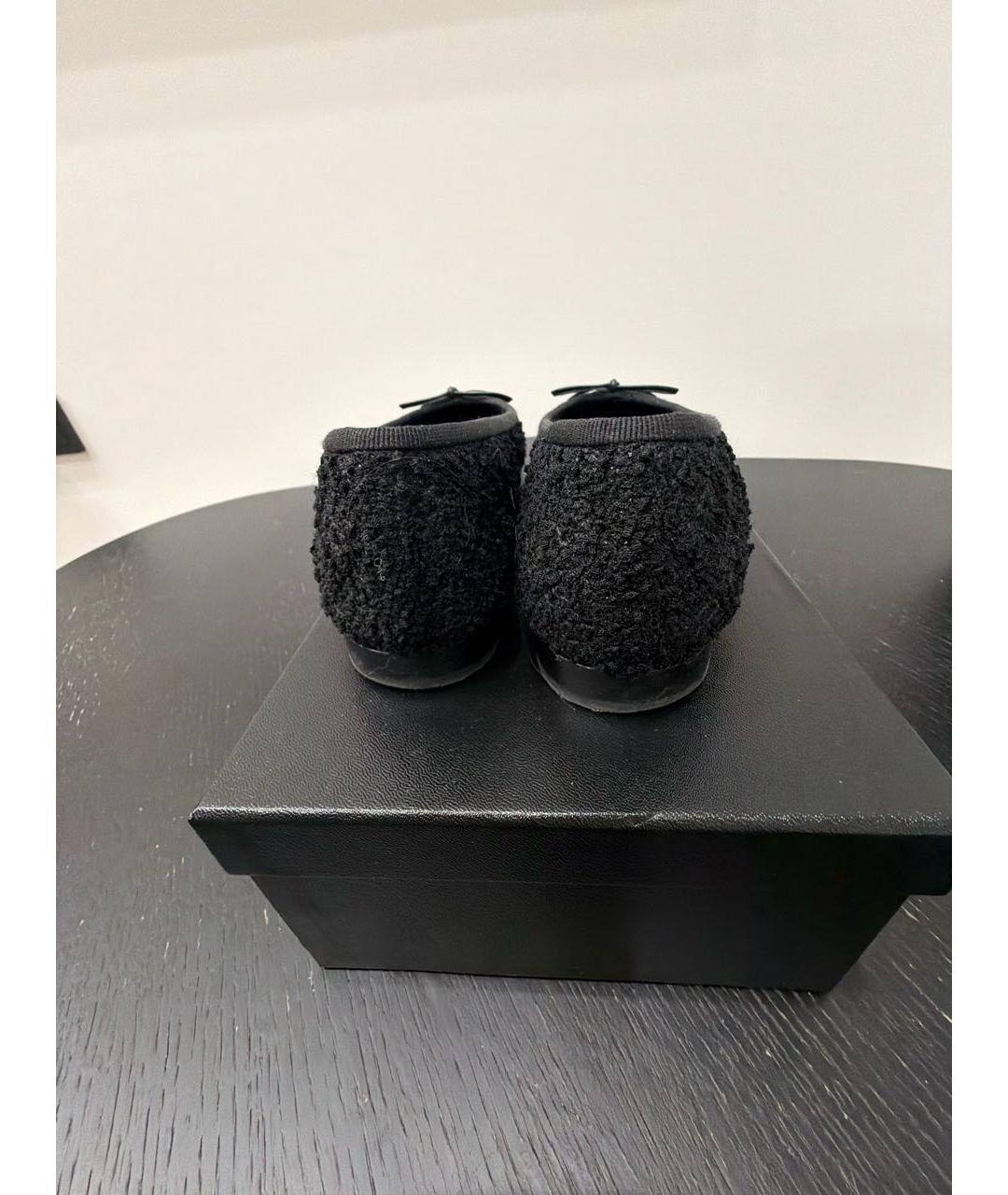 CHANEL Черные текстильные балетки, фото 4