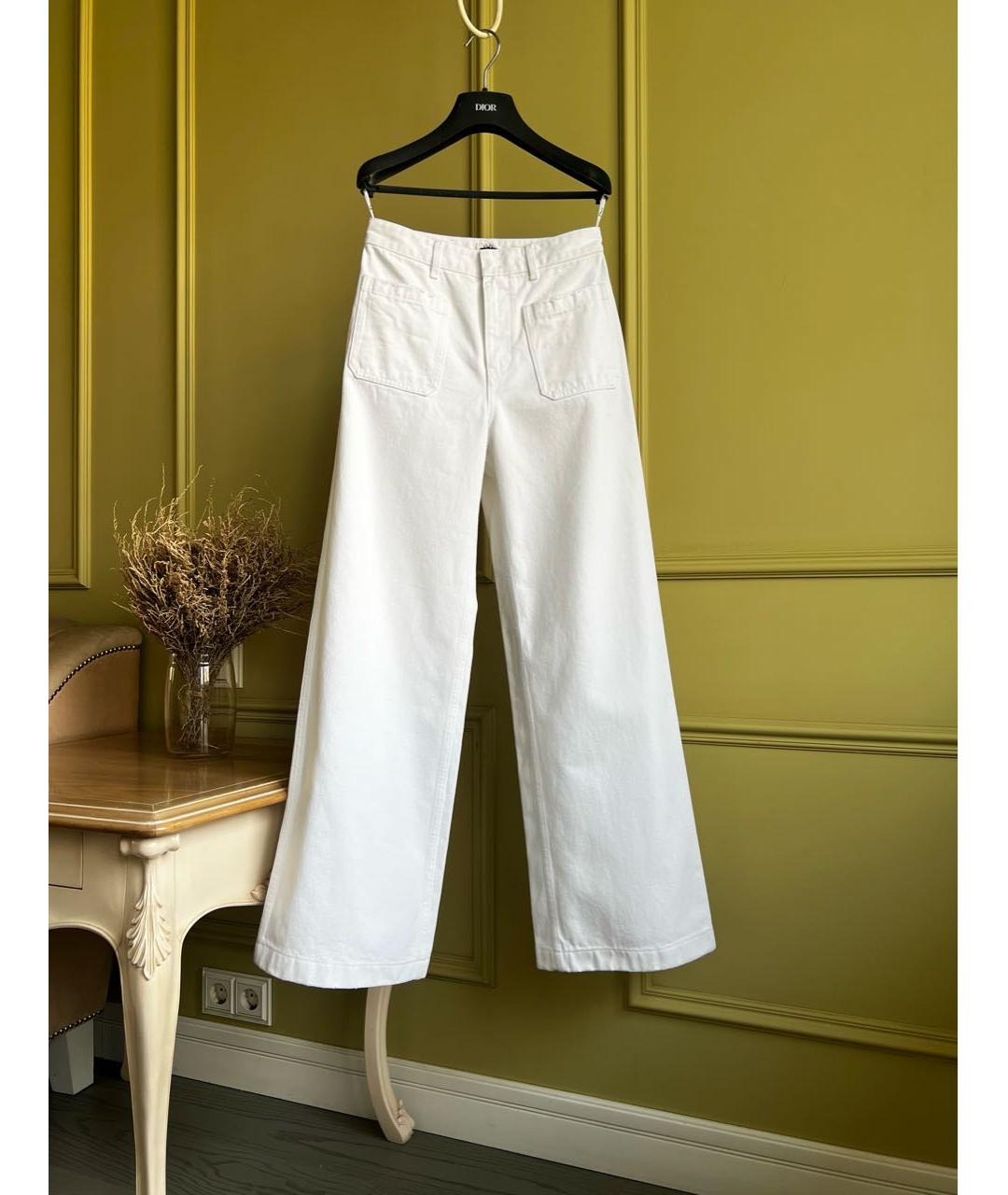 CHRISTIAN DIOR Белые хлопковые джинсы клеш, фото 9