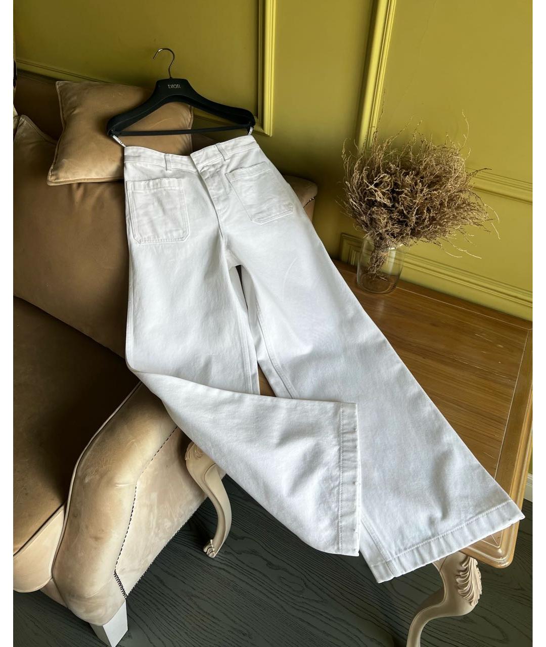 CHRISTIAN DIOR Белые хлопковые джинсы клеш, фото 4