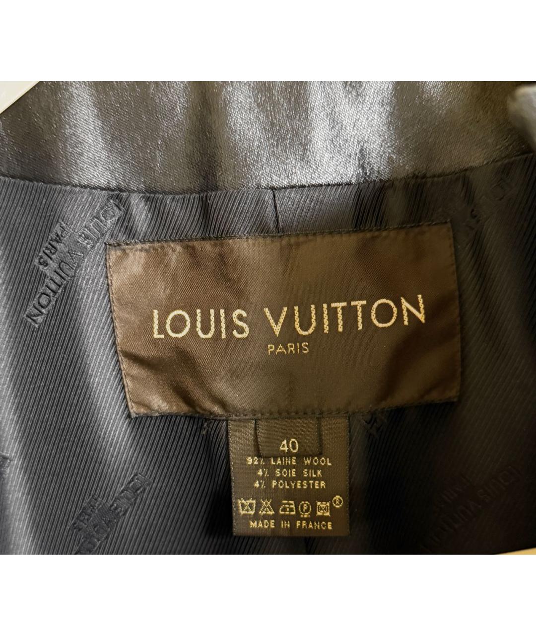 LOUIS VUITTON Черное шерстяное пальто, фото 3