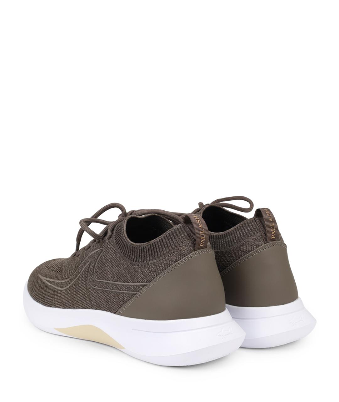 PAUL & SHARK Коричневые текстильные высокие кроссовки / кеды, фото 4