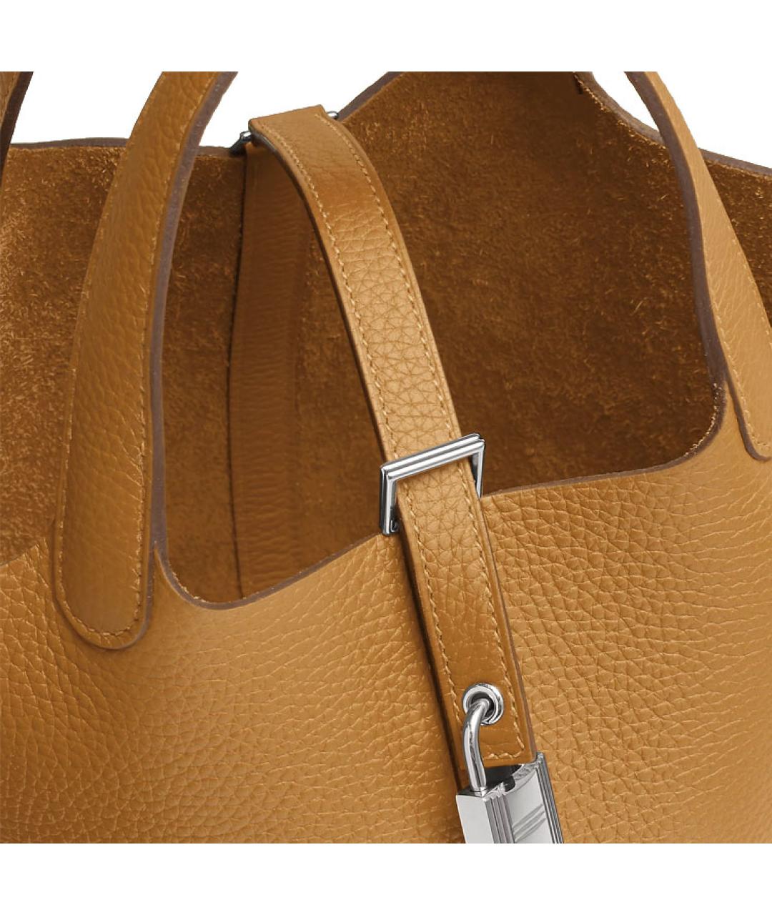 HERMES Коричневая кожаная сумка через плечо, фото 5