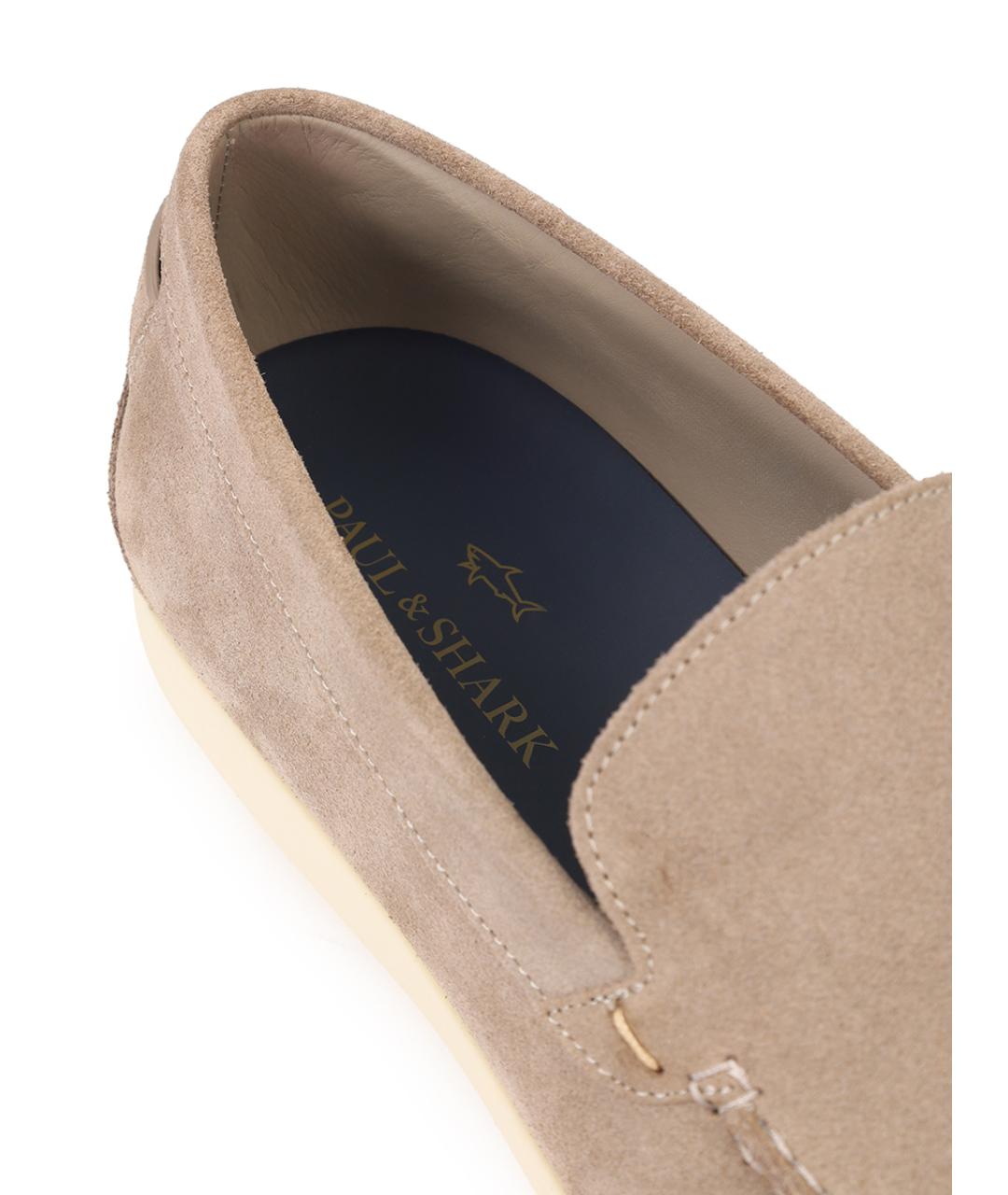 PAUL & SHARK Бежевые замшевые лоферы, фото 6