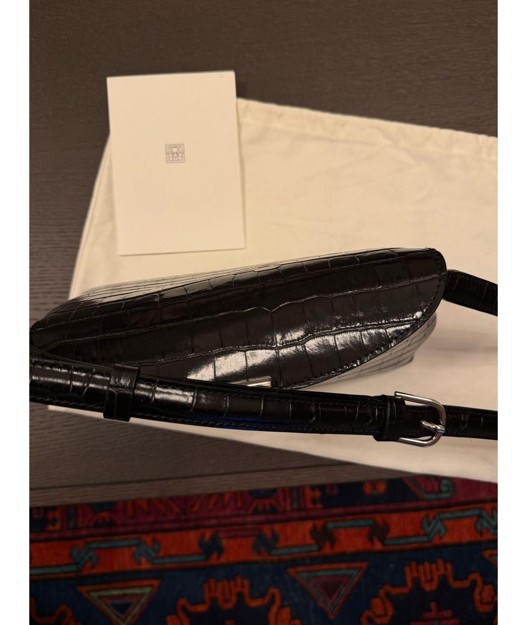 TOTEME Черная кожаная сумка через плечо, фото 3