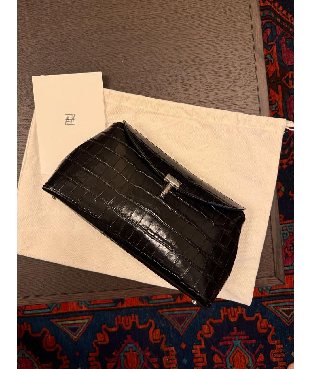 TOTEME Черная кожаная сумка через плечо, фото 5