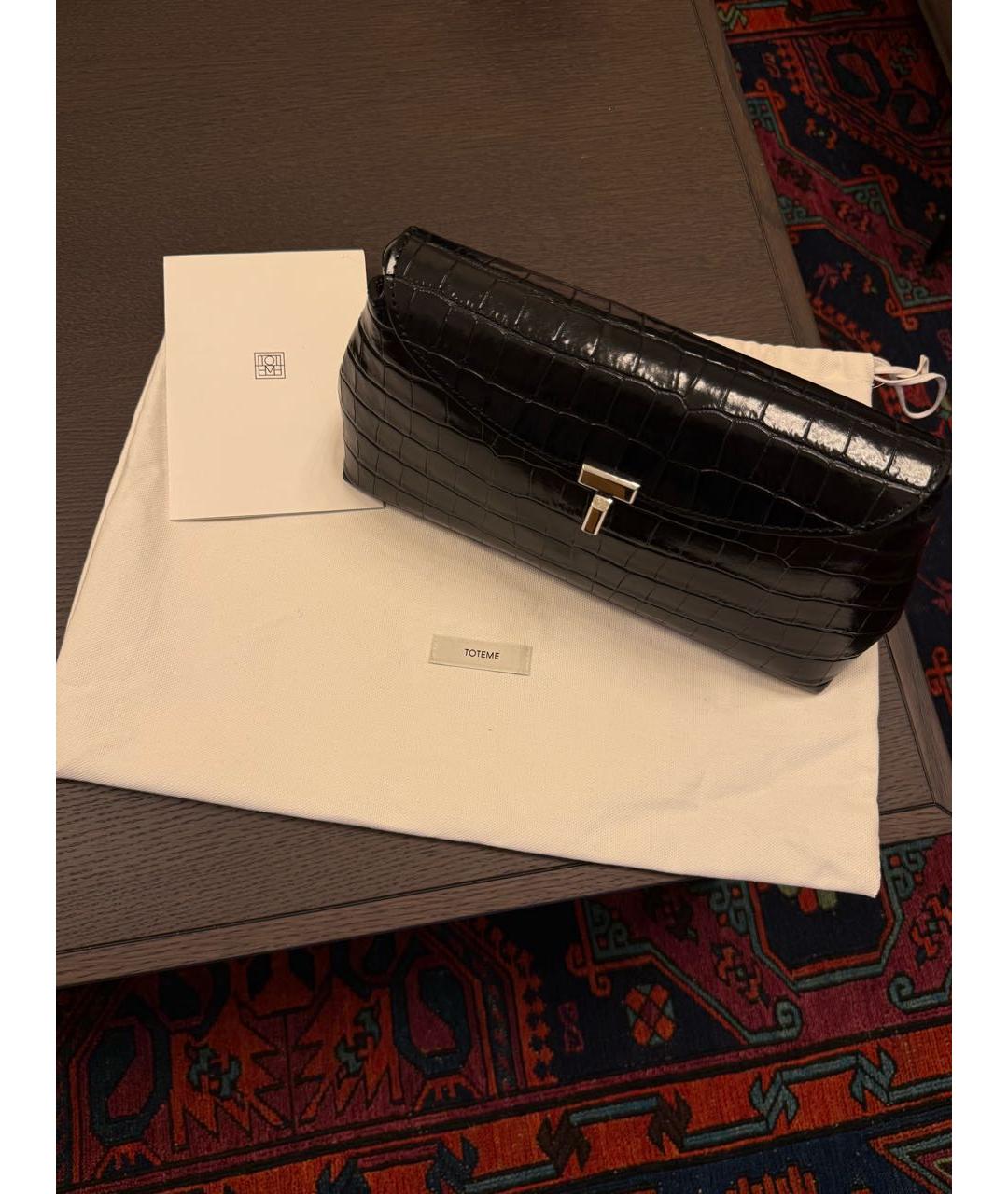 TOTEME Черная кожаная сумка через плечо, фото 2