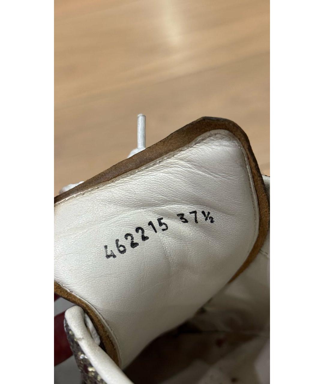 ALEXANDER MCQUEEN Хаки кожаные кеды, фото 5