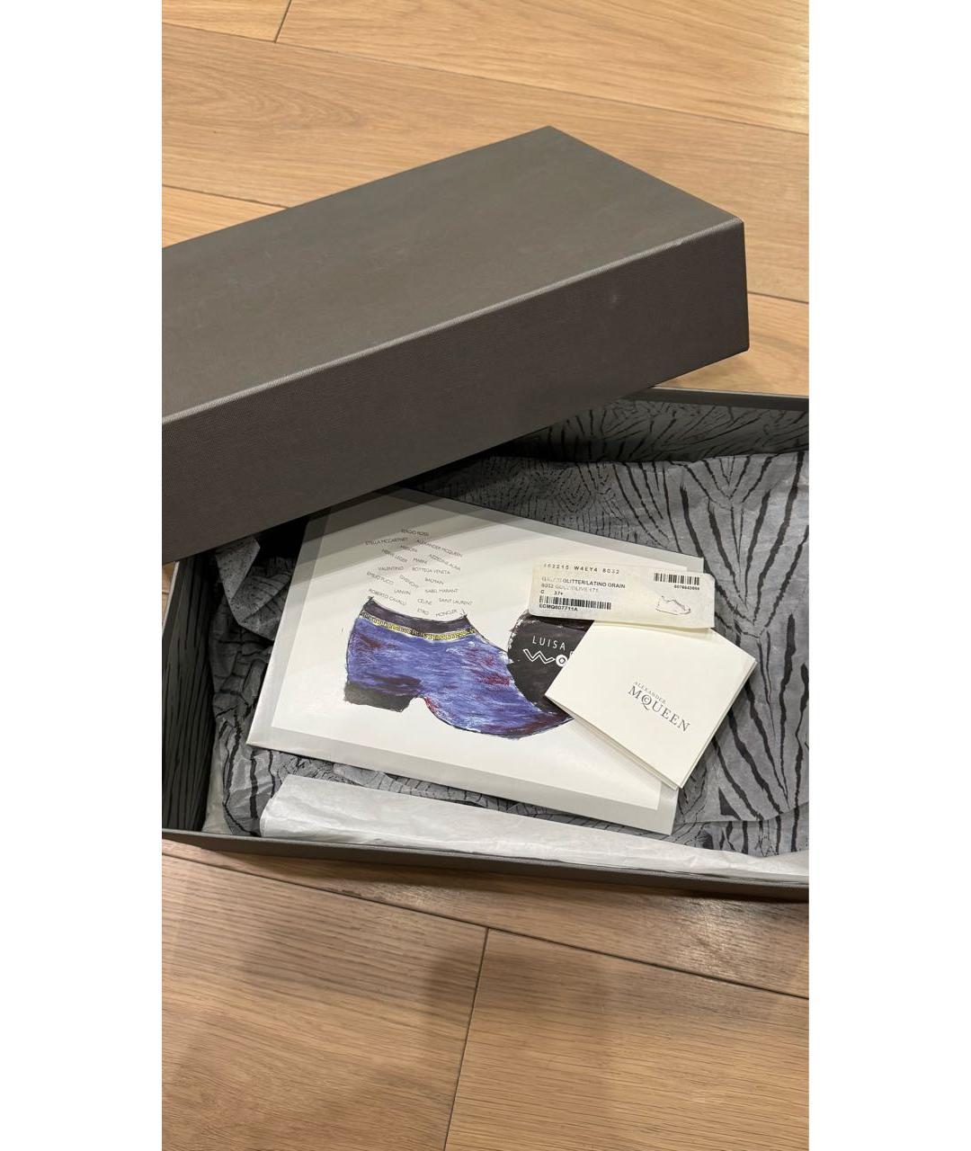 ALEXANDER MCQUEEN Хаки кожаные кеды, фото 6