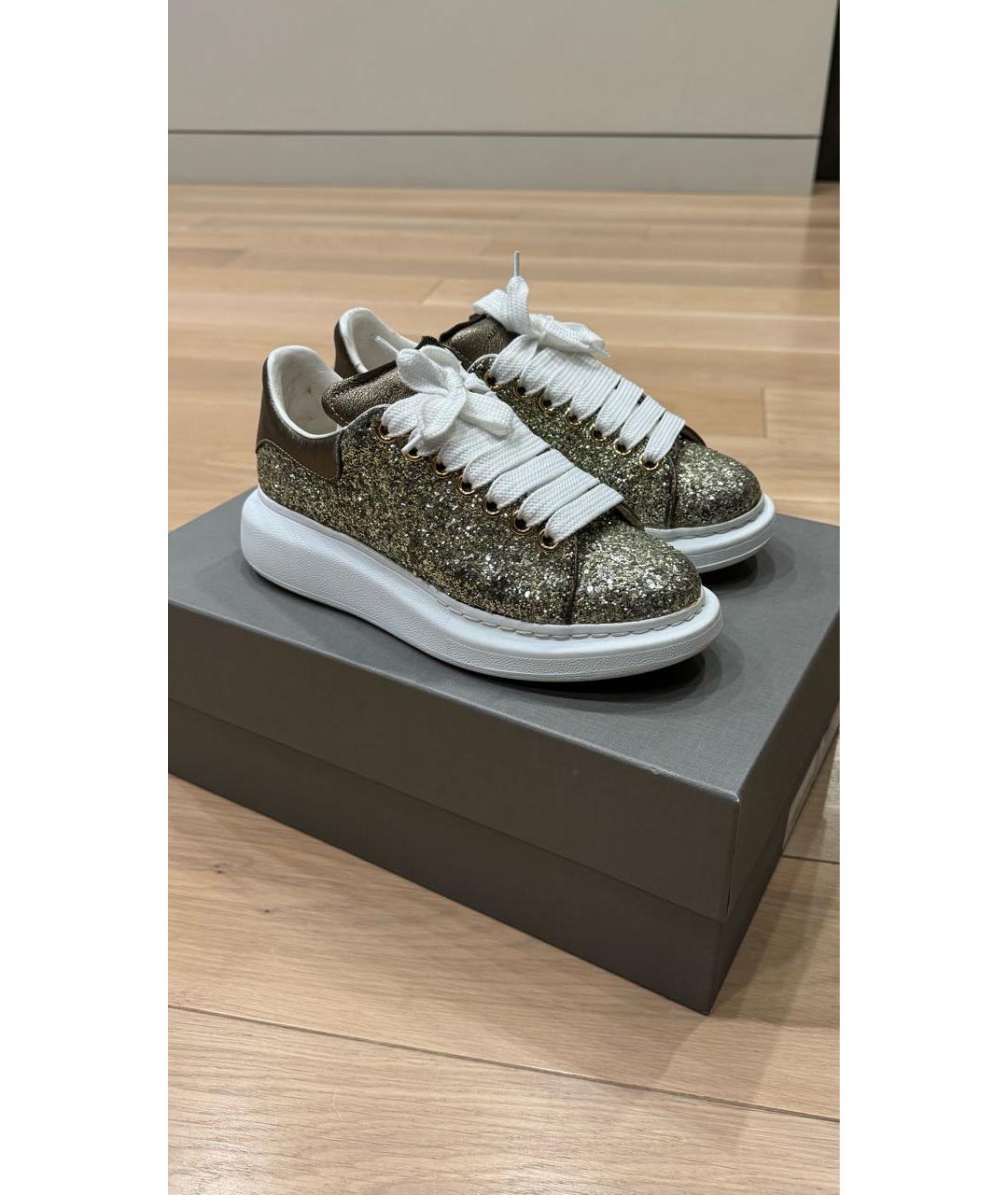 ALEXANDER MCQUEEN Хаки кожаные кеды, фото 7