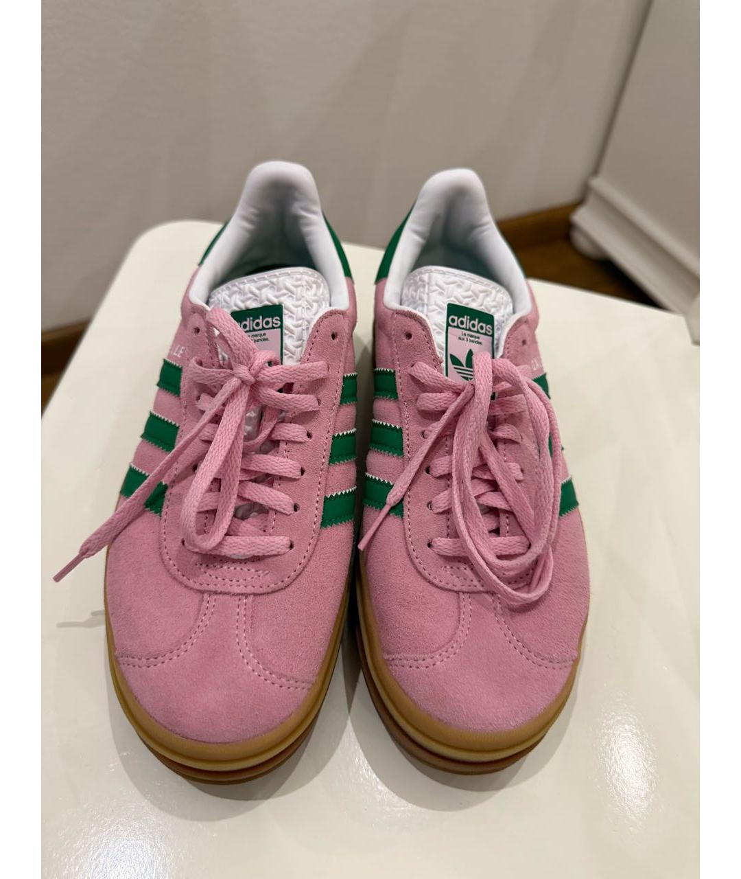 ADIDAS Розовые замшевые кеды, фото 2