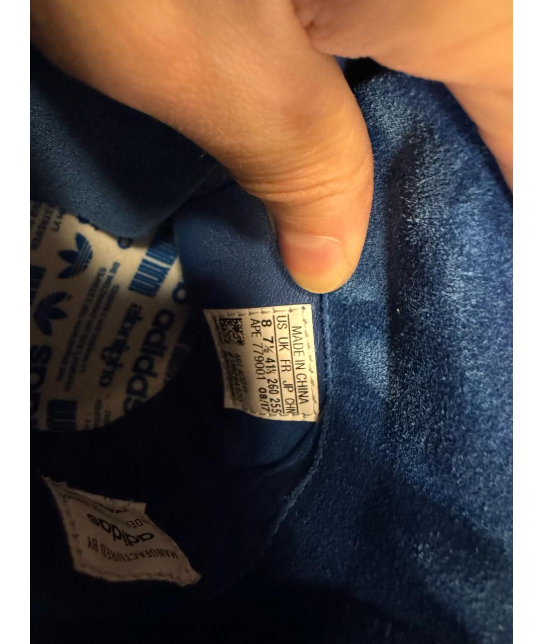 ADIDAS Синие замшевые высокие кроссовки / кеды, фото 7