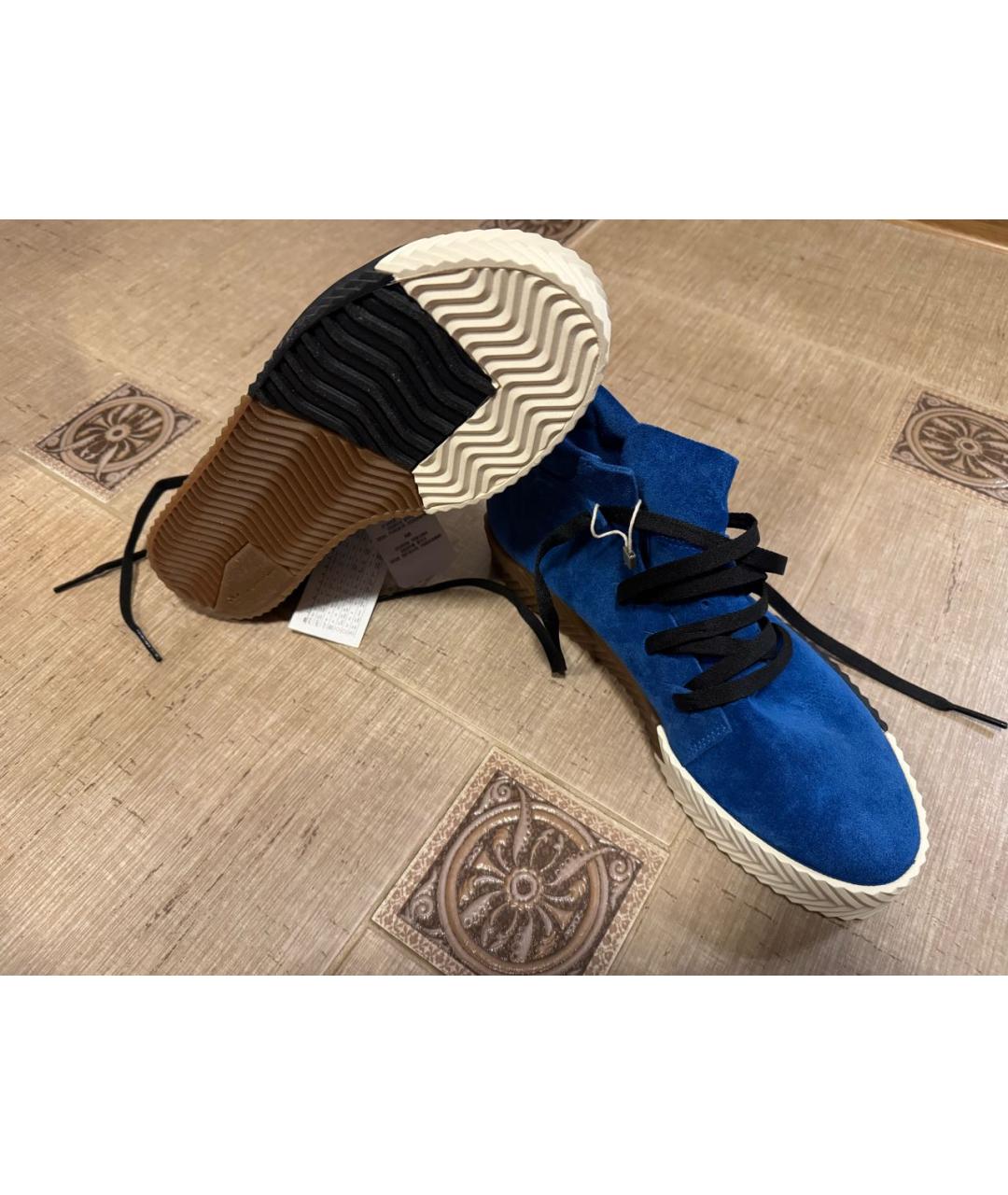 ADIDAS Синие замшевые высокие кроссовки / кеды, фото 6