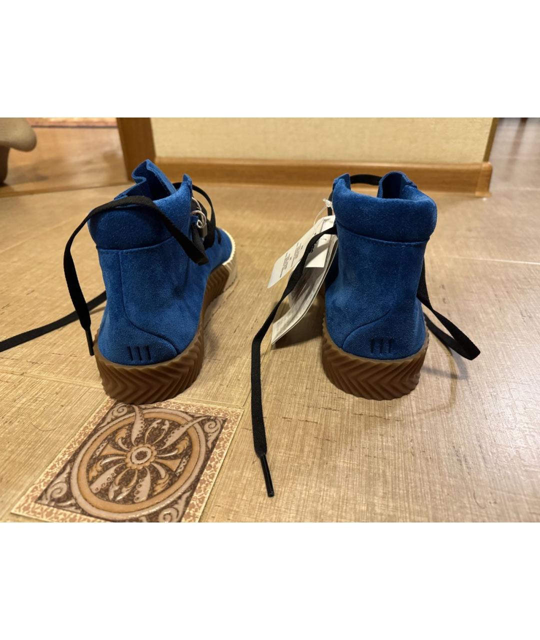 ADIDAS Синие замшевые высокие кроссовки / кеды, фото 4