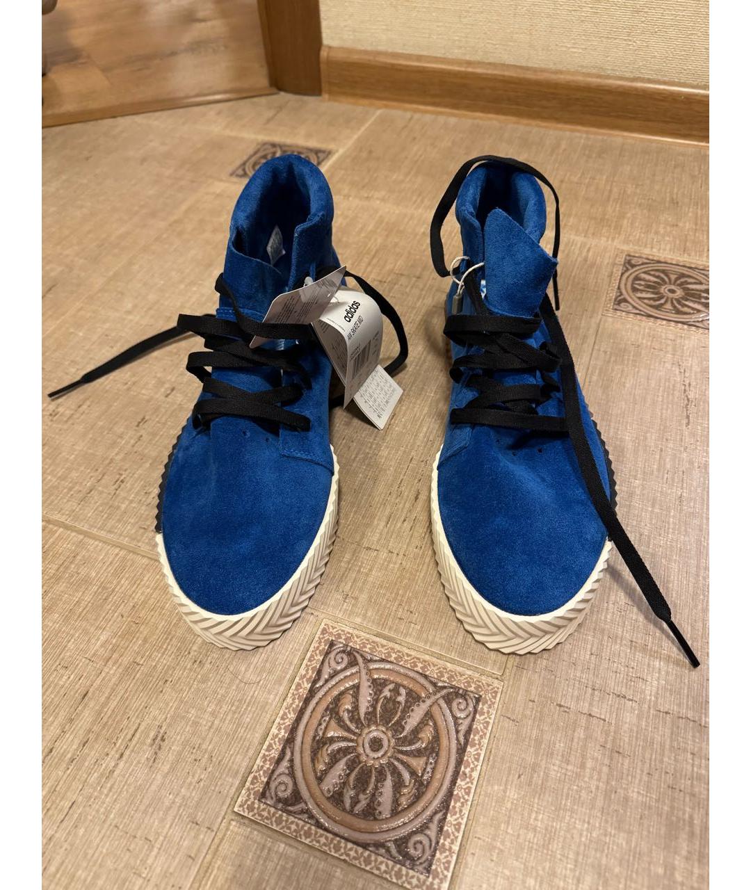 ADIDAS Синие замшевые высокие кроссовки / кеды, фото 2