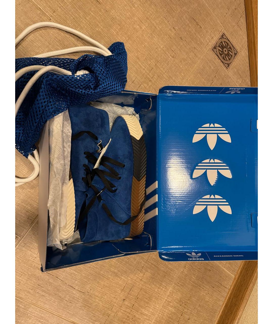 ADIDAS Синие замшевые высокие кроссовки / кеды, фото 5