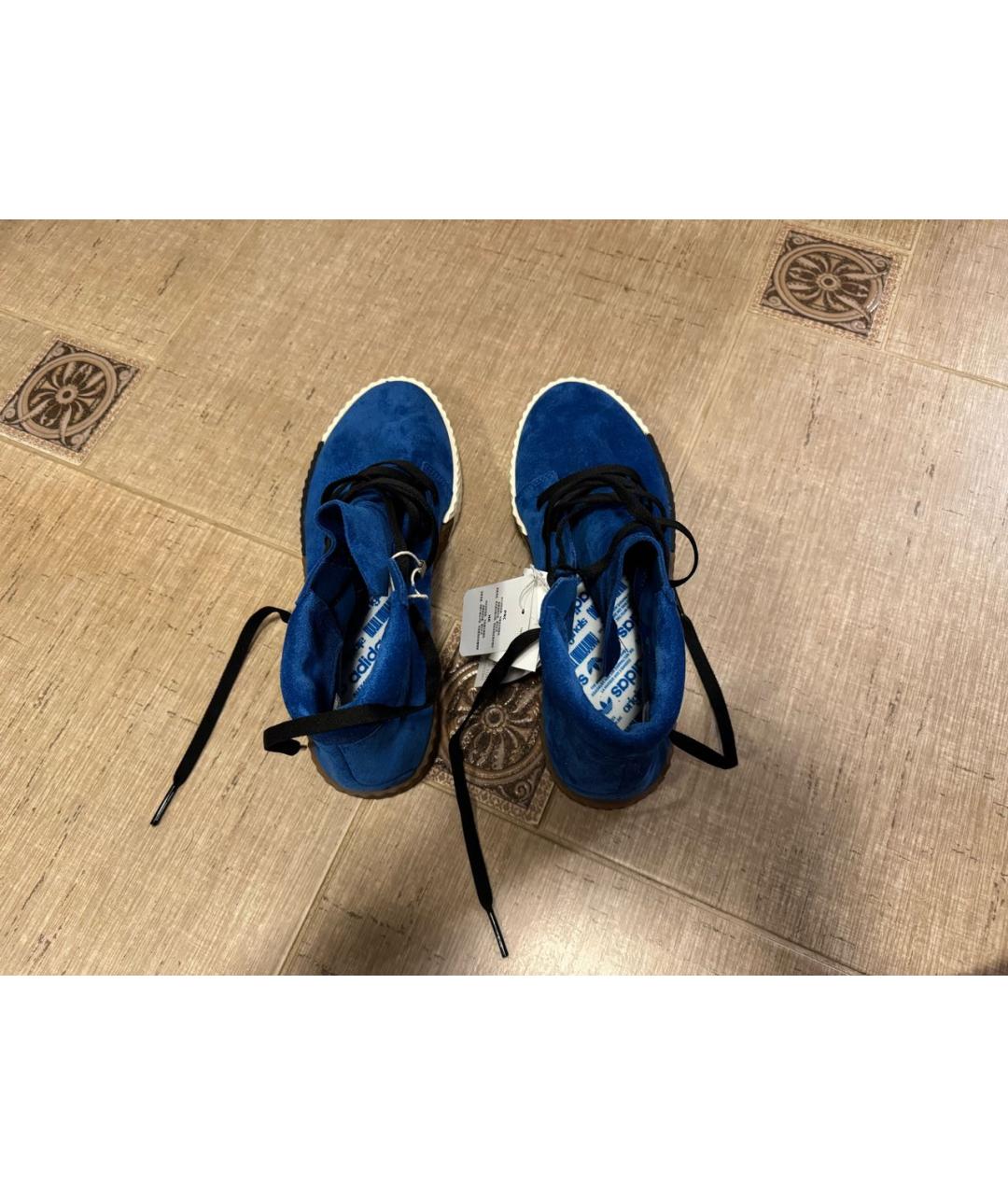 ADIDAS Синие замшевые высокие кроссовки / кеды, фото 3