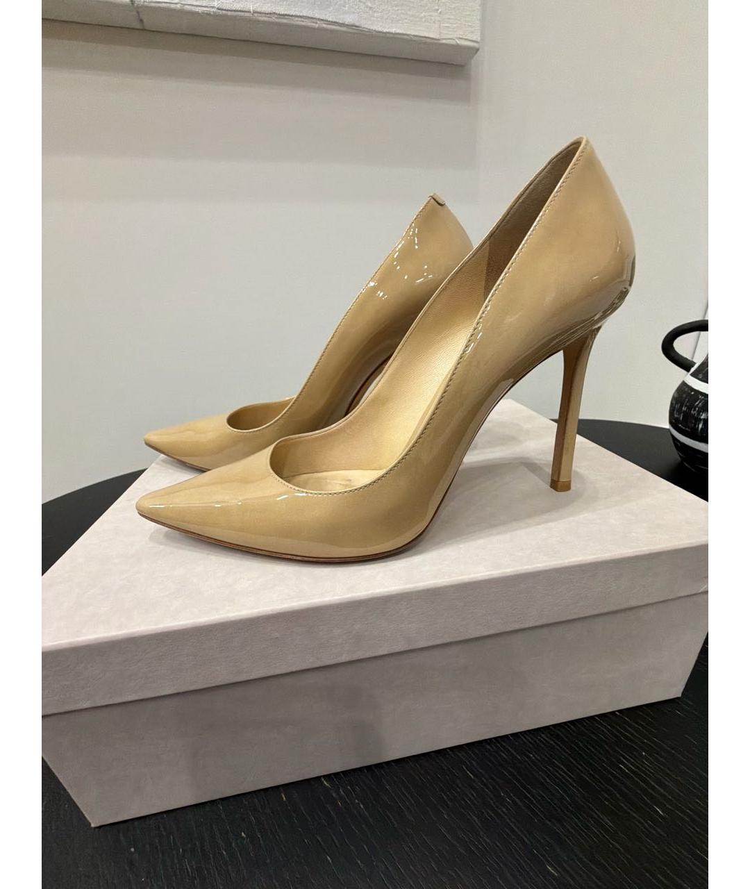 JIMMY CHOO Бежевые кожаные туфли, фото 5