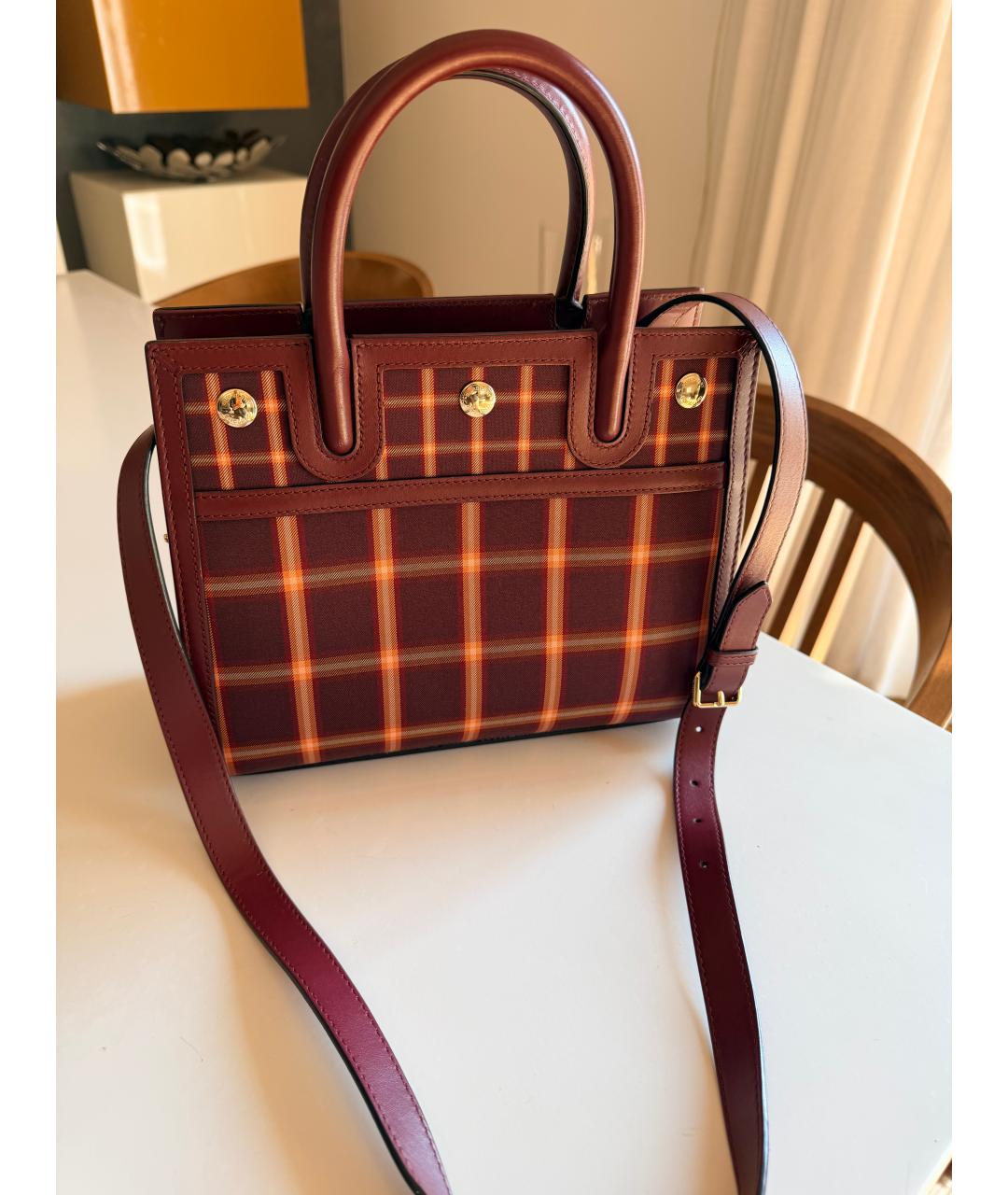 BURBERRY Бордовая сумка с короткими ручками, фото 5