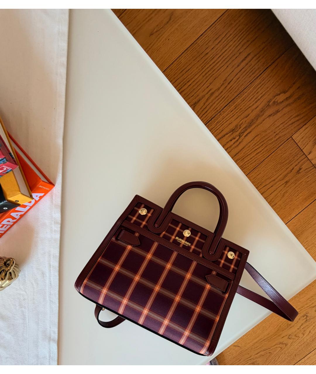 BURBERRY Бордовая сумка с короткими ручками, фото 7