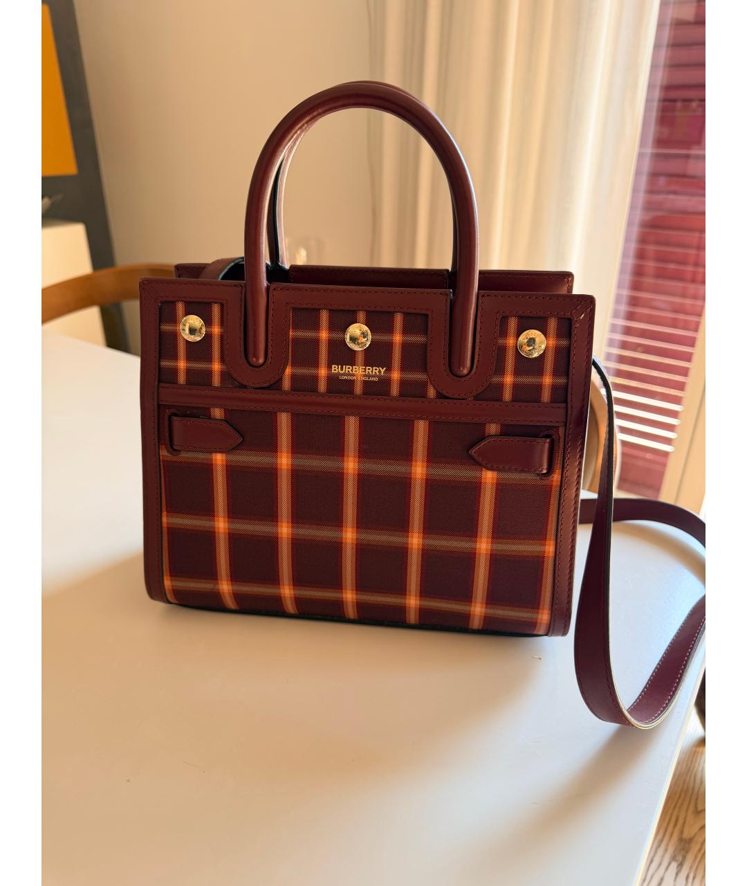 BURBERRY Бордовая сумка с короткими ручками, фото 2