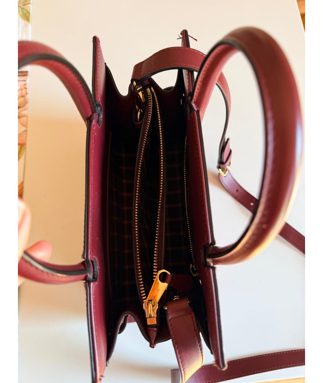 BURBERRY Бордовая сумка с короткими ручками, фото 6